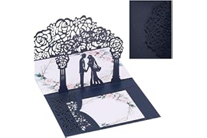 AIYONG Biglietto matrimonio, 3D Pop Up Biglietto Auguri Matrimonio Carta, D'auguri Matrimonio con Busta, Abbracciare Gli Sposi per Valentine's Day e Auguri Matrimonio (blu)