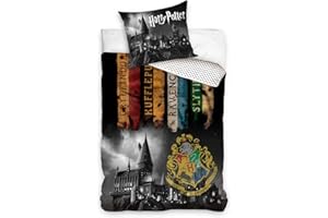 CARBOTEX Harry Potter Hogwarts - Set copripiumino 100% cotone, copripiumino 140 x 200 cm, federa 65 x 65 cm