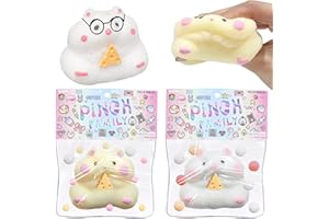 GAROMIA Hamster Squeeze Toy 4 Stück Squishy Hamster Quetsch Spielzeug Anti Stress Spielzeug zum Konzentrieren Squishy Fidget Spielzeug ADHS Anti Stress Sielzeug für Erwachsene Kinder fufu Squishy