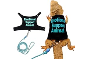 YUNMOXIAO Bearded Dragon Clothes with Leash Set - Handmade Reptile Apparel for Small Pets, Guinea Pigs, and Lizards - Outdoor Walking Training Harness & Photo Prop Costume (Blue)