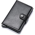 RFID Blocking Mens Slim Wallet with Aluminium case Anti-theft Credit Card Holder (Holds upto 8 cards), Automatic Pop-Up Credit Card Slider, Wallet Black ) - M