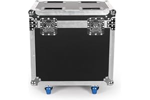 Fieryzeal Flightcase für 2 Stück 7X40W Moving Head LED Zoomfunktion Wash Effekt Bühnenlicht Strahler für Hochzeits Disco DJ Party Discolicht lichter lichteffekte