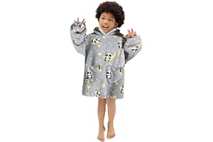 Adisputent Sweat à Capuche Enfant Pull Plaid Oversize Enfant Super Doux Sherpa Flanelle Couverture à Capuche avec Poches pour Tout-Petits Garçons et Filles 2 à 6 Ans