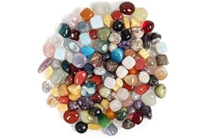 ORIENTREA 1600g Edelstein Set | 2-3 cm Warme Farbe Mix an natürlichen Trommelsteinen | Mischung aus echten Edelsteinen | Mineralien Dekosteine | Halbedelstein Set | Gemischte bunte Kristallsteine
