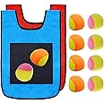 NUOBESTY 2pcs Dodgeball Sticky Vests Throwing Ball Target Game Set with 10pcs Soft Balls for Kids Children Toddler Outdoor Props (Random Color)