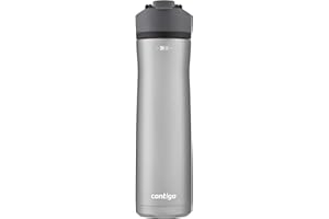Contigo Cortland Chill 2.0 Edelstahl Vakuumisolierte Wasserflasche mit auslaufsicherem Deckel, hält Getränke stundenlang heiß oder kalt mit austauschbarem Deckel, 680 ml, Stahl/Liorice