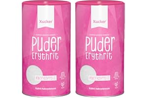 ‎XUCKER Xucker Puderxucker Erythrit 2x 600g Dose - kalorienfreier Zuckerersatz als vegane & zahnfreundliche Puderzucker Alternative zum Kochen & Backen I Erythritol zuckerfrei