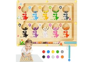 Ainiv Magnetyczna Gra Labirynt, Kolory Nauka Sortowania Gra, Zabawki Montessori od 3 lat Zabawki Drewniane Zabawki Motoryczne Zabawki Edukacyjne od 3 4 5 6 7 lat Dzieci Chłopcy Dziewczynki