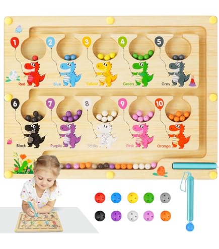 Faittoo Magnetisches Alphabet-Labyrinth Aus Holz – Montessori Spielzeug Für Kinder Ab 3 Jahren, Feinmotorik & Buchstaben Lernen