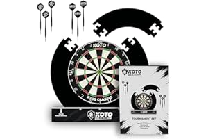 ‎KOTO DARTS KOTO - Tournament Dartscheibe Set, inkl. Surround, 2 Sätze 23 Gramm Darts, Halterung Dartscheibe & Dart Oche