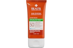 Rilastil Sun System Water Touch Fluido Comfort, Fluido Solare Idratante e Antiossidante, Effetto Matt, SPF 50+, per Pelli Sensibili, Normali e Miste, Confezione da 50 ml