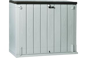 Toomax Stora Way Boîte à Outils d'extérieur en polypropylène recyclé avec Effet Bois (1270 l, Gris Taupe/Marron)