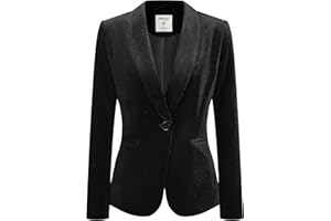 Allegra K Blazer en Velours Femme à Col Châle avec 1 Bouton Déguisement Blazer d'affaires Décontracté Veste Automne pour Cérémonie
