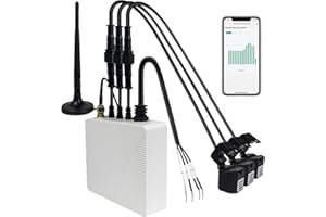 OWON Moniteur d'énergie domestique intelligent WiFi triphasé, Pince Ampèremétrique triphasée avec 3 Capteurs de Niveau de Circuit 80 A, Moniteur d'électricité en Temps Réel