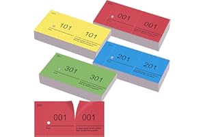 Nezyo Blocchetti Numerati da 1 a 400 Biglietti Numeri Sorteo Comandano con Numeri Bigliettini a Doppio Blocco Num 10x5 cm per Guardaroba Riffa Eventi Feste Fiere(Colore Classico)