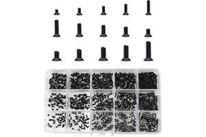 LEMIYOO Mikro Bolzen Schrauben M2/M2,5/M3, 600 Stück Kleiner Flachkopf Schraubensatz, Mini Rundkopf-Schwarz-Maschinenschrauben zur Reparatur von Notebook, Tablet, Maus, Tastatur, Spielzeug