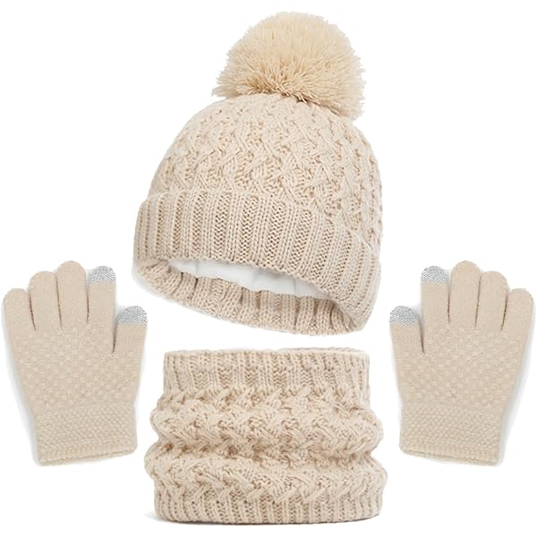 Bonnet Et Cache-Cou Hiver Enfant AYPOW - Polaire Épaisse 8-15 Ans