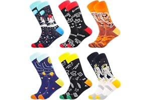 BONANGEL Calzini Vestito Arte da Uomo Calze Fantasia Uomo Calze Lunghe in Cotone Calzini Stampato Famose Moda Colorate Divertente Disegni