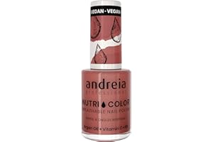 Andreia Professional NutriColor - Esmalte de Uñas Vegano con Nutrientes 100% Natural | Laca de Uñas Transpirable y Amigable con Uñas - Color NC9 Pink 10,5ml