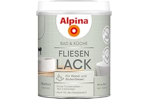 Alpina Bad & Küche Fliesen-Lack Silberfarn – seidenmatter Fliesenlack für Wandfliesen im Innenbereich, feuchtraumgeeignet & streichfertig, ideal für Badezimmer, Küche & WC – 0,75 L