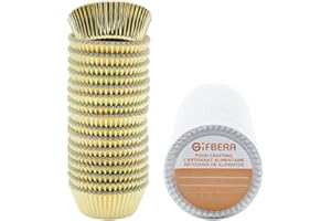 GIFBERA Caissette Muffins Papier 300 Pièces Caissettes Muffins Caissettes Cupcake Moule Cupcake Papier Caissette Mini Cupcake Moule Muffins Doré pour Mariage, Dessert, Anniversaire, Fête decoration