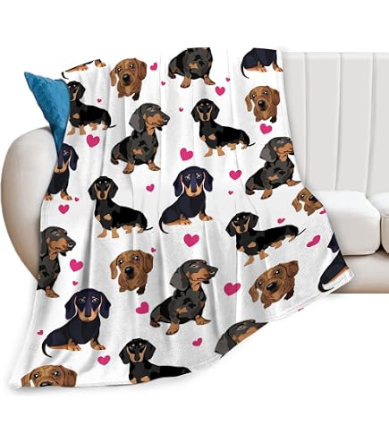 Personalisierte Dackel-Hundedecke – Weicher Flanell-Überwurf Mit Pfotenabdruck, 101,6 X 76,2 Cm (XS)