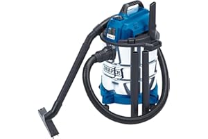 Draper 230V Wet and Dry 20 Litre Vacuum Cleaner 1.5m Flexible hose and Accessories - Home DIY Car Carpet Workshop and Professional Use