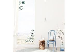 ‎WANDTATTOO LOFT Wandtattoo Loft Fensterbild Eukalyptus Zweig Ranke Pflanze Rahmen wiederverwendbar Fensteraufkleber Fensterdekoration Frühling, A2 Bogen