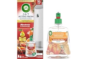 ‎AIR WICK Air Wick Active Fresh Wasserbasiertes Automatisches Duftspray Starter Set Mandarine & Cinnamon Joy & 228ml Nachfüller Pumkin Spice Magic