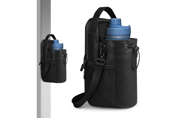 JNUYISW Magnetisk Gymväska Vattenflaskhöljes, Magnetisk Vattenflaska Väska med Justerbar Rem Magnetisk Gymväska för 1,5L Vatt