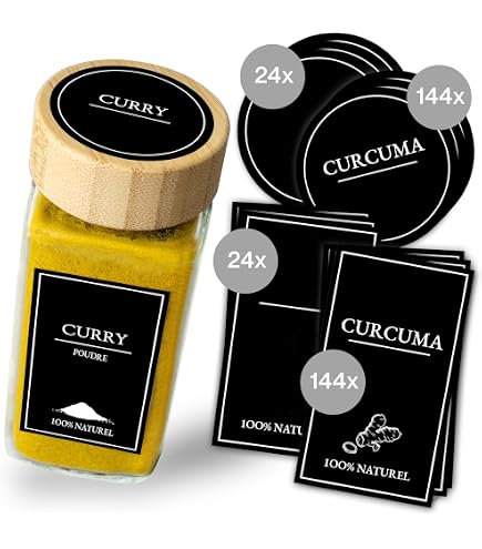 Coffret 6 Pots à Épices En Verre - 80ml Avec Saupoudreur - Rangez Et Dispensez Vos Épices Facilement