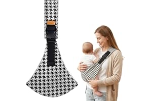 DAVBNM Baby Sling Carrier Toddler Sling, Baby Side Carrier with Thick Shoulder Straps-Adjustable, for Newborn Infant Toddler 3-36 Months, Breathable and Comfortable (Black-3, One Size)
