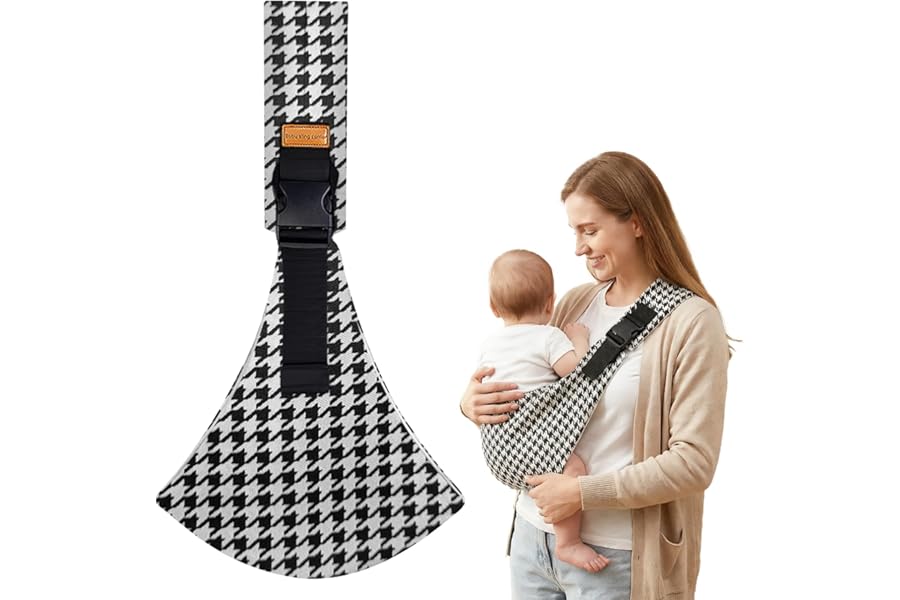 DAVBNM Baby Sling Carrier Toddler Sling, Baby Side Carrier with Thick Shoulder Straps-Adjustable, for Newborn Infant Toddler 3-36 Months, Breathable and Comfortable (Black-3, One Size)