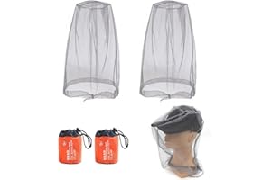 MIPIACE 2 Stück Moskitonetz Kopf Moskito Kopfnetz mit Tragetasche Fliegennetz FüR Gesicht Moskitonetz Hut Mückennetz Kopf Hut für Gesichtsschutz Wandern Outdoor Anti mücke Biene Bug