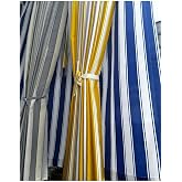 Nivemeshome Branda Balkon Perdesi Kornişli Ve Bağcıklı Fon Perde,Sarı-Beyaz 300 X 220
