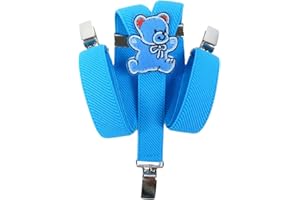 Olata Bretelle per Bambini a Forma di Y, Elastiche, Design con Orsetto (0-2 Anni), 2 cm