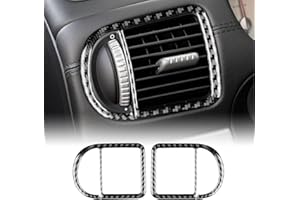 KUNGKIC Pour Porsche Cayenne 2003-2010 Console centrale de voiture Sortie d'air latérale Aération Cadre décoratif Intérieur en fibre de carbone Autocollant Accessoires Cadeau Personnalisé, Noir