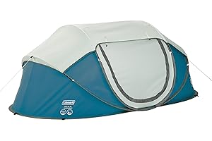Coleman Pop Up Tent Galiano, 2/4 Man Past Pitch Festival Tent, Absolutely Waterproof 2 Person Popup Camping Tent