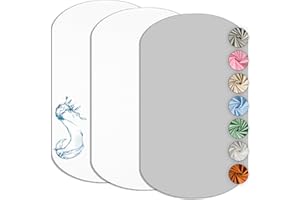 LOVELY HIPPO 2X Spannbettlaken beistellbett 100% Baumwolle + 1X Matratzenschoner 100% wasserdichtem Material - Set 3X - Kompatibel Iora, Oeko-TEX (Weiß/Grau, 60 x 80 cm)