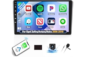 SIXTOP Android 13 Autoradio para Opel Zafira/Antara/Astra 2006-2010 con Carplay inalámbrico Android Auto, pantalla de 9 pulgadas con GPS Navi Bluetooth WiFi FM/RDS Radio MIrrorlink Dual USB+AHD Cámara