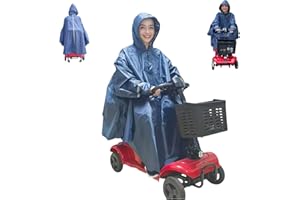 Fonakei Mobility scooter Rain Poncho with Sleeves Wheelchair Rain Ponchos Adults Electric Scooter Covers Waterproof Rain Poncho,Extra Large