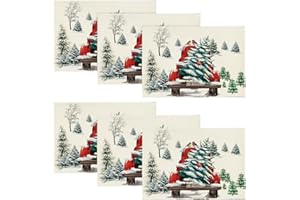 ‎ARTOID MODE Artoid Mode Lastkraftwagen Bäume Weihnachten Platzsets 6er Set, 30x45cm Urlaub Winter Bankett Tischsets Waschbar Platzdeckchen Küche Party Deko