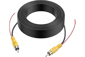 Cocar Coche RCA Inversa REVERSA Vista Trasera Estacionamiento Cámara Vídeo Cable con Detección Alambre Inversa Gatillo Plomo (10 Metros / 20FT)