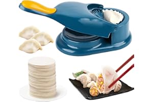 Teigtaschen Maker, Dumpling Maker 2-in-1-Knödelformdruck Teigtaschen Former,Teigtaschenformen Ravioli Maker Manuelle Teigpresse, Hautverpackungen,Knödel Skin Maker Knödel Formen，Blau