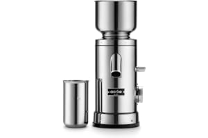 Aarke Coffee Grinder – Elektrisk kaffekvarn i rostfritt stål, justerbar malningsgrad, Automatisk Dosering, 64 mm malskivor, m
