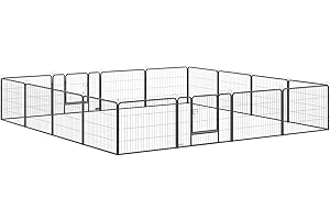 PawHut Recinto per Cani e Animali Domestici con 16 Pannelli Modulabili in Acciaio e 2 Ingressi, 80x1.5x60cm, Grigio