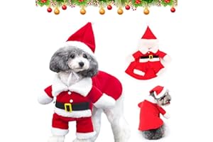 Disfraz De Papá Noel De Pet Lemotoy Disfraz De Navidad para Mascotas Ropa De Gato De Navidad Ropa para Mascotas Santa Perros Lindo Santa Claus Ropa Adecuado para Navidad, Fiesta, Año Nuevo(M)