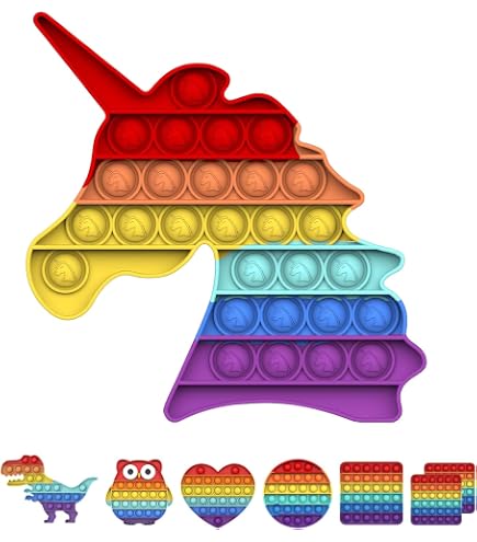 4 Juguetes Sensoriales Pop Fidget De Arcoíris – Burbujas De Silicona Anti-Estrés Para Niños Y Adultos, Regalo Ideal Para Viajes Y Fiestas
