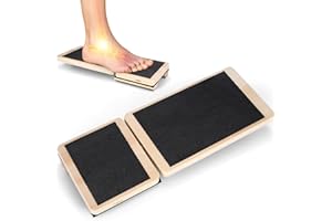 LIYIJIKEJI Single Foot Balance Boards, Wooden Ankle Strengthener Board, Balancing Board, Foot Stability Balance Trainer, Wooden Ankle Foot Strengthener for Stability Exercises Balance Training Boards