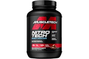 MUSCLETECH Proteiny w proszku, nitro-Tech izolaty białkowe i peptydy, proteinowy proszek do budowy mięśni, dla mężczyzn i kobiet, czekolada mleczna, 1,81 kg (1 opakowanie), (opakowanie może się